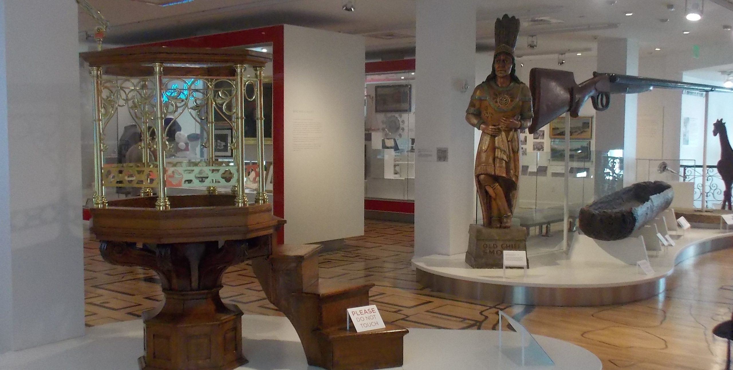 View of Valentine Museum in 2018 and a number of its displays and exhibits in main hall.